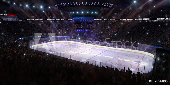 Picture of Sport hockey stadium 3d render whith people fans and light